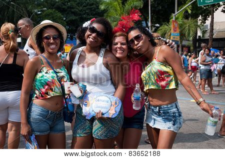 People in the streets of Rio de Janeiro during Carnival