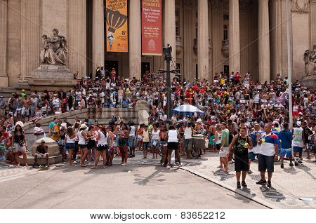 People in the streets of Rio de Janeiro during Carnival