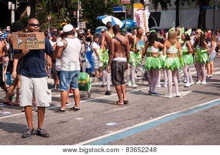 People in the streets of Rio de Janeiro during Carnival