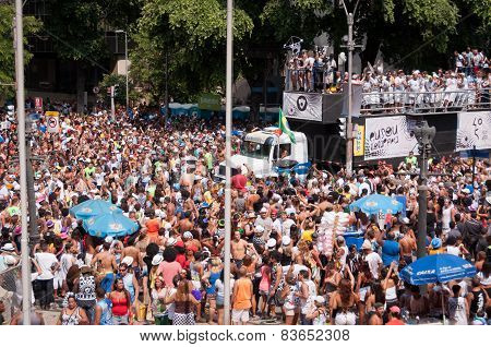 People in the streets of Rio de Janeiro during Carnival