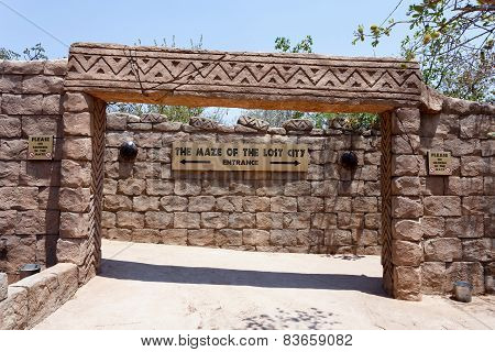 Entrance To Maze, Labyrinth In Lost City, South Africa