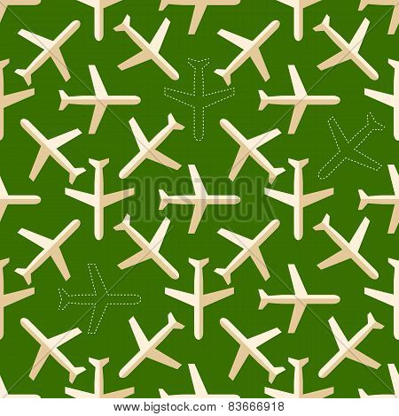 Flat styled seamless pattern with missing planes on the ground