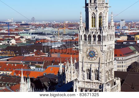 Munich spring day skyline