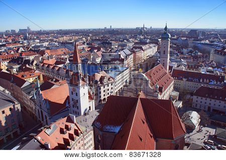 Munich spring day skyline