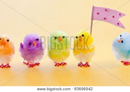 Colorful Easter Chicks