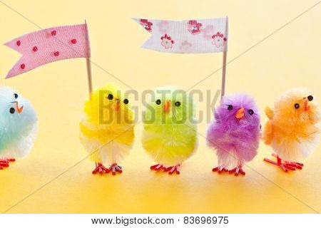 Colorful Easter Chicks