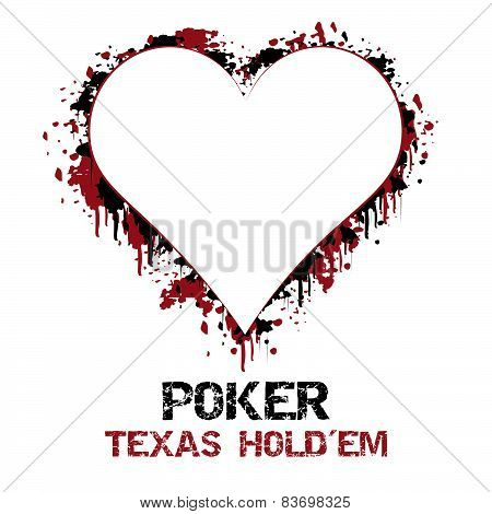 Poker texas holdem vector illustration with grunge effect