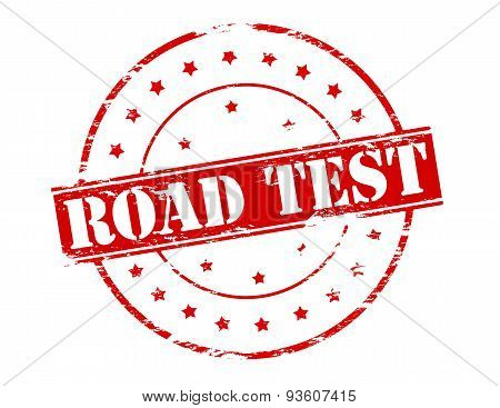 Rubber stamp with text road test inside vector illustration