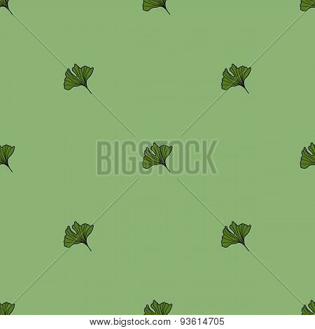 Ginkgo biloba pattern.  Silhouette of ginkgo leaves