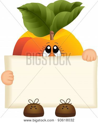 Peach holding a blank sign