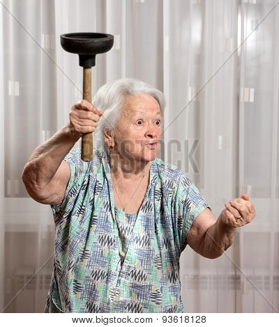 Angry Old Woman With A Vantuz