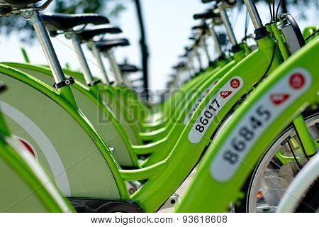 Budapest, Hungary - June 01 2014:new Budapest Bike Hire Called 