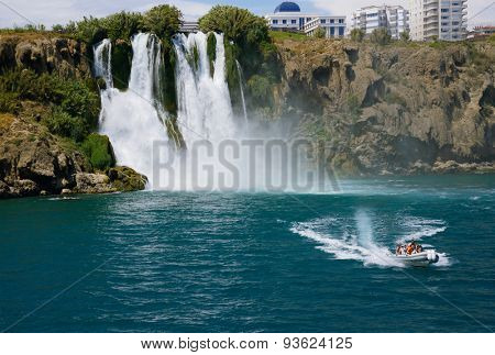 Antalya, Turkey, June 5, 2015. Duden waterfall (Karpuzkaldiran)