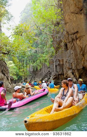 Kayaking In Pang Nga Bay, Thailand