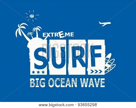 Surf Rider Text Design Element.