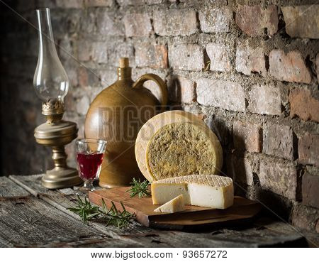 French goat cheese with mystic light effect