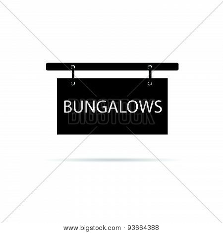 Bungalows Signboard Vector