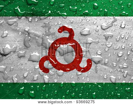 flag of Ingushetia with rain drops