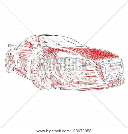 Chalk car design red