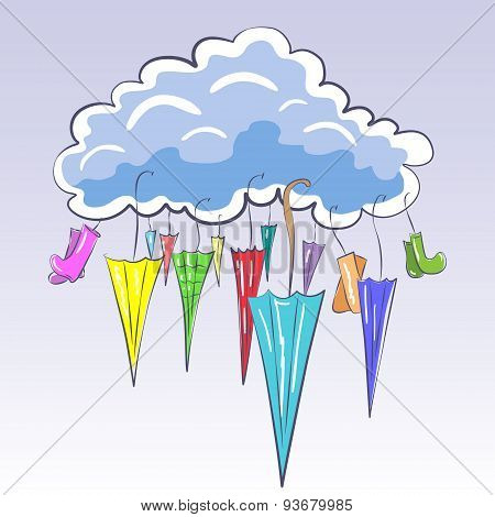 Cloud And Umbrellas
