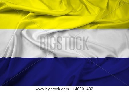 Waving Flag of Daule Ecuador, with beautiful satin background. 3D illustration