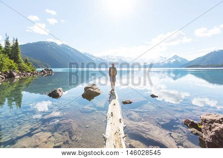 Hike on Garibaldi Lake near Whistler, BC, Canada.