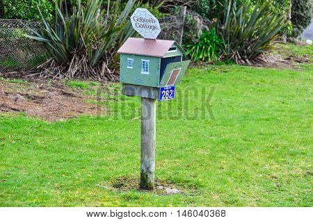 THE CATLINS, NEW ZEALAND - AUGUST 11, 2012: Mailbox in the Catlins Southern Scenic Route New Zealand