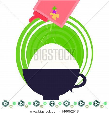 Vector illustration. Ingredient for baking. White flour
