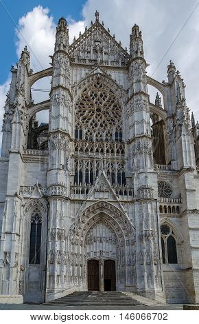 The Cathedral of Saint Peter of Beauvais is an incomplete Roman Catholic cathedral in Beauvais in northern France. Main entrance