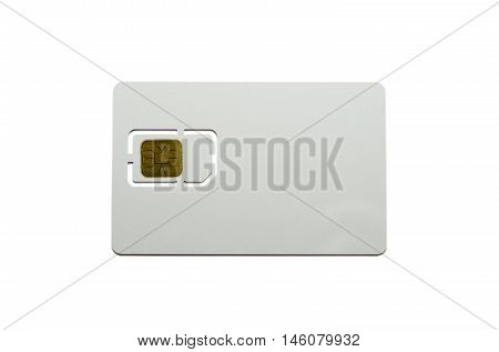Blank sim card template isolated on white