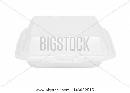 a cardboard box and disposable white foam with a white background