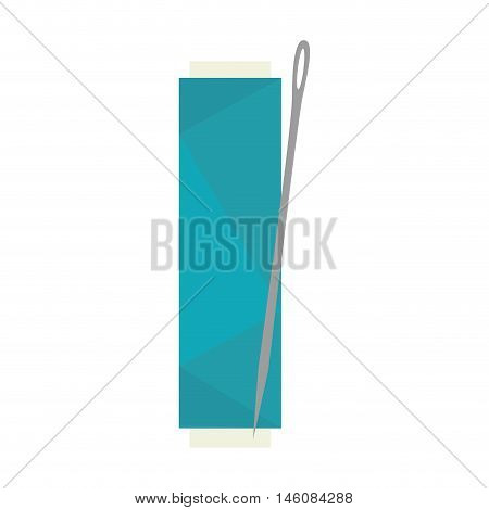 spool of thread knit with a needle. sewing equipment vector illustration