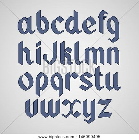 Vector gothic handwritten font. Vintage vector font.