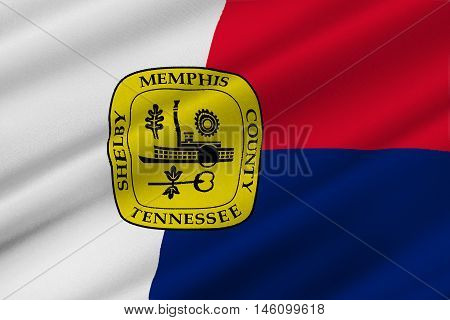 Flag of Memphis is a city in Tennessee of United States. 3D illustration