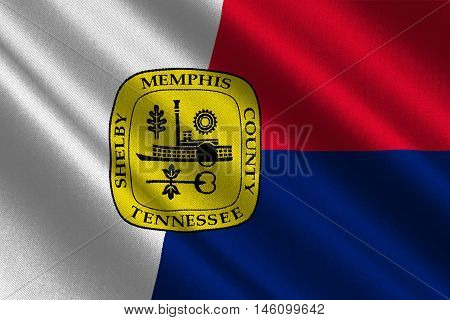 Flag of Memphis is a city in Tennessee of United States. 3D illustration