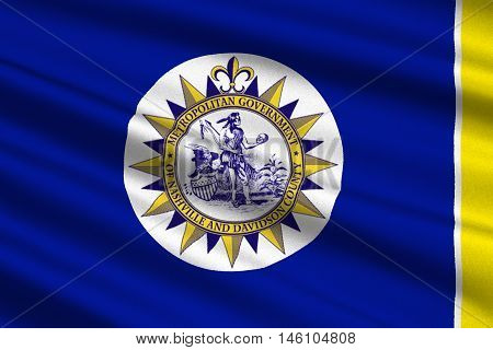 Flag of Nashville is the capital of Tennessee United States. 3D illustration