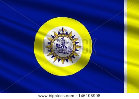 Flag of Nashville is the capital of Tennessee United States. 3D illustration