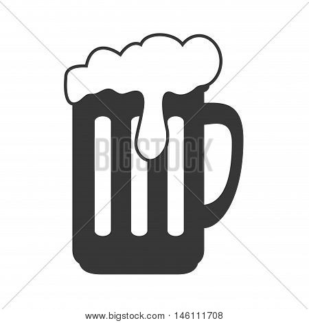 beer mug drink with foam. beverage alcohol. silhouette vector illustration