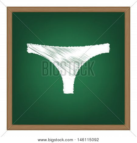 Womens Panties Sign. White Chalk Effect On Green School Board.