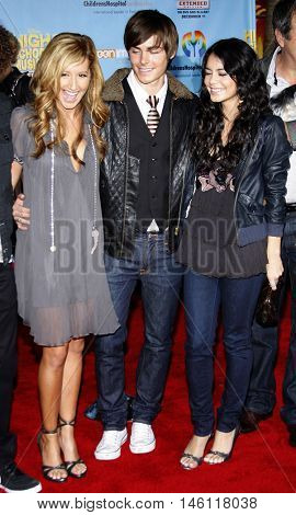 Ashley Tisdale, Zac Efron and Vanessa Hudgens at the DVD Release premiere of 