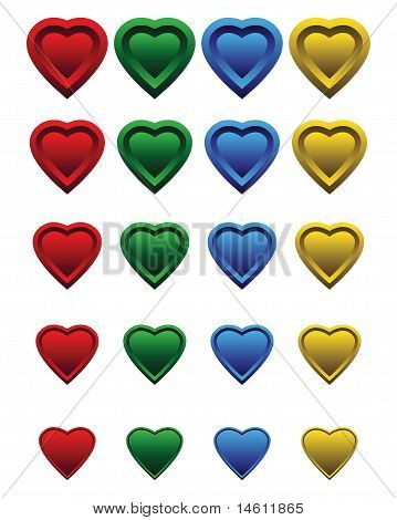 Un insieme di cuori colorati