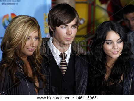 Ashley Tisdale, Zac Efron and Vanessa Hudgens at the DVD Release premiere of 