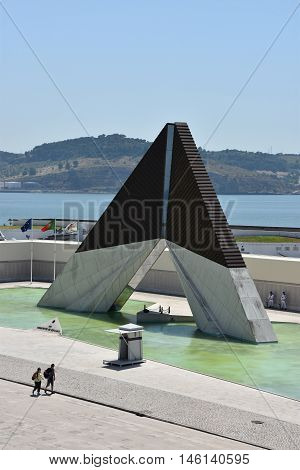 LISBON, PORTUGAL - AUG 21: Monumento aos Combatentes do Ultramar at Belem in Lisbon, Portugal, as seen on Aug 21, 2016. This monument was erected for the soldiers that lost their lives during the 1964-1971 conflict in Africa.