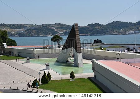 LISBON, PORTUGAL - AUG 21: Monumento aos Combatentes do Ultramar at Belem in Lisbon, Portugal, as seen on Aug 21, 2016. This monument was erected for the soldiers that lost their lives during the 1964-1971 conflict in Africa.