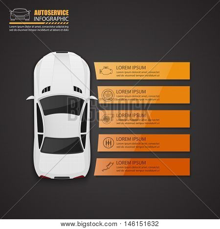 Car auto service infographics design. Vector illustration