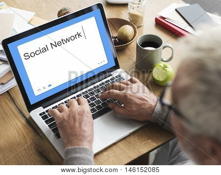 Social Network SMS Window Communication Concept