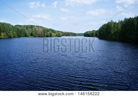Fishing lake near of Samara, Central Russia