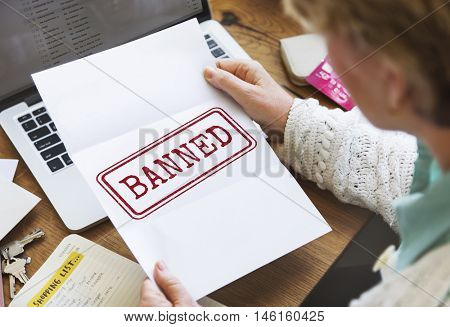 Delayed Banned Cancelled Denied Stamp Label Mark Concept