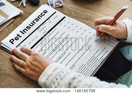 Pet Insurance Claim Document Form Concept