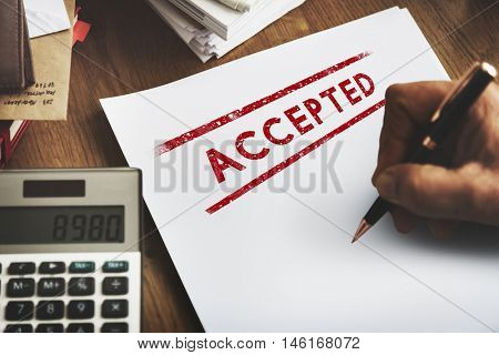 Accepted Approve Authorized Certified Decision Concept 